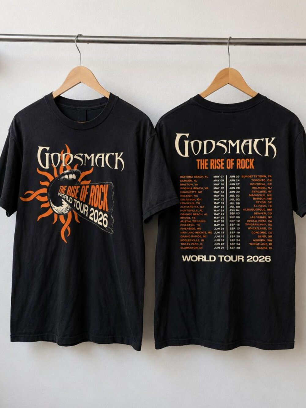 Godsmack The Rise Of Rock World Tour 2026 Graphic Tee